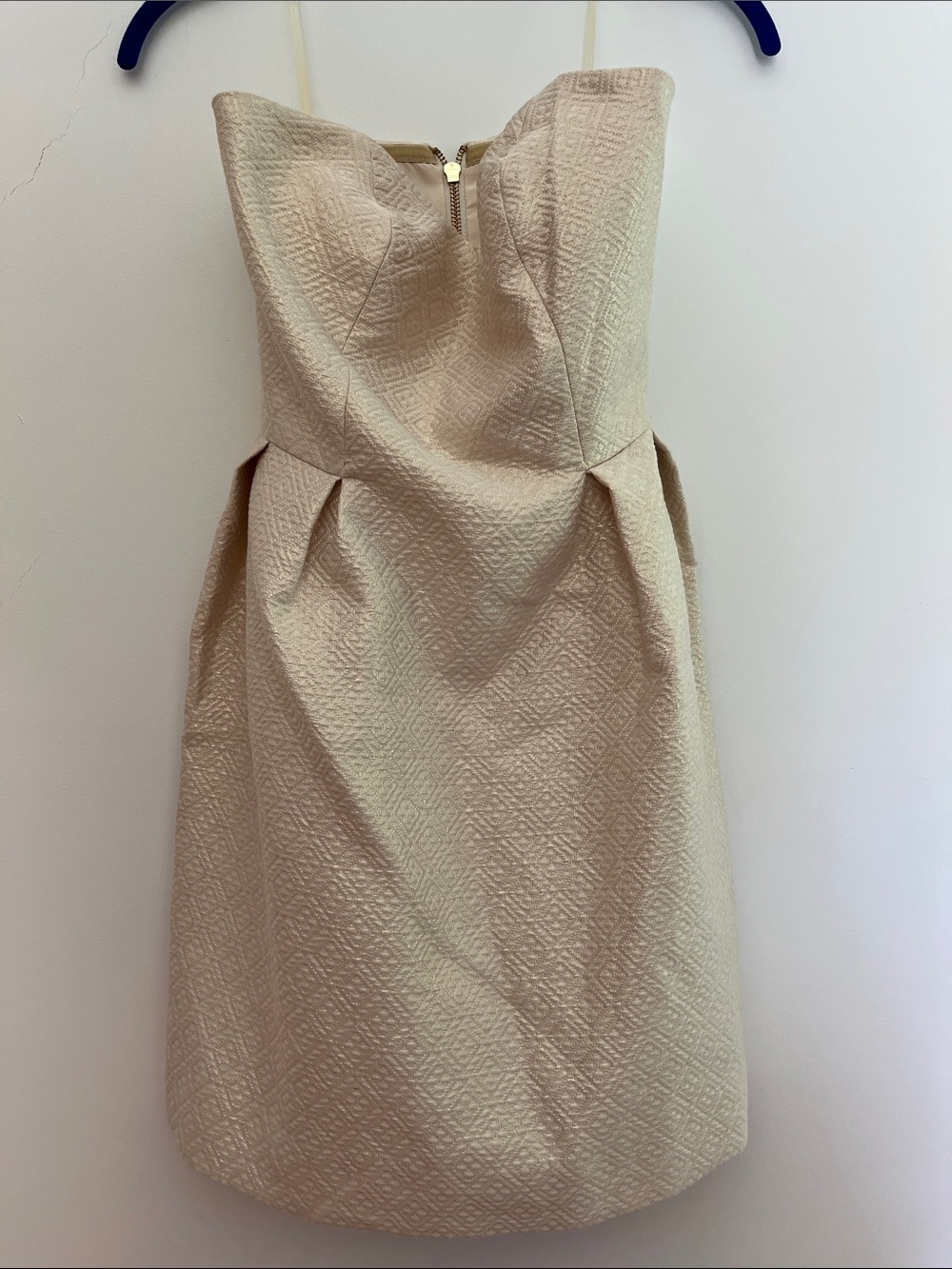 Strapless Textured Cream Dress Amanda Uprichard - Picture 1 of 4